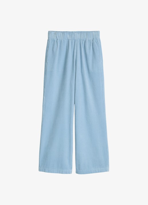 Marc O'Polo Denim Loose fit broek met structuur en steekzakken - voorkant 2 blauw