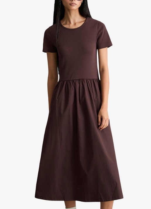 Marc O'Polo Denim Midi jurk met plooien