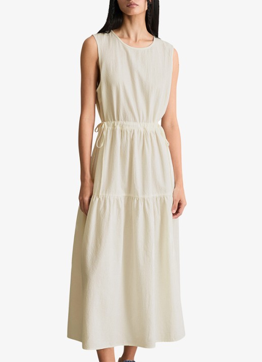 Marc O'Polo Denim Midi jurk met rugdecolleté