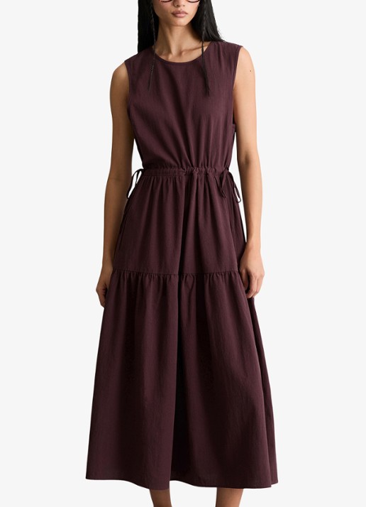 Marc O'Polo Denim Midi jurk met rugdecolleté