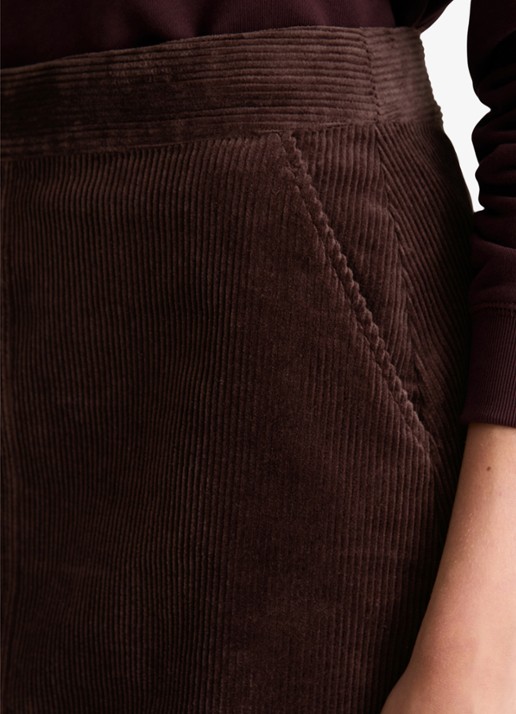 Marc O'Polo Denim Mini a-lijn rok van corduroy  - detail 4 hazelnootbruin
