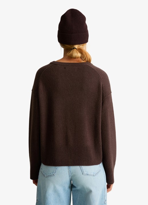 Marc O'Polo Denim Oversized pull over van wol - achterkant 5 hazelnootbruin