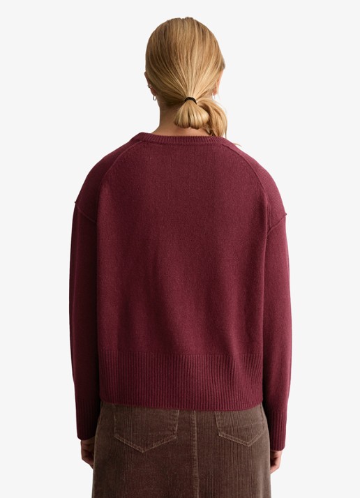 Marc O'Polo Denim Oversized pull over van wol - achterkant 5 kersenrood