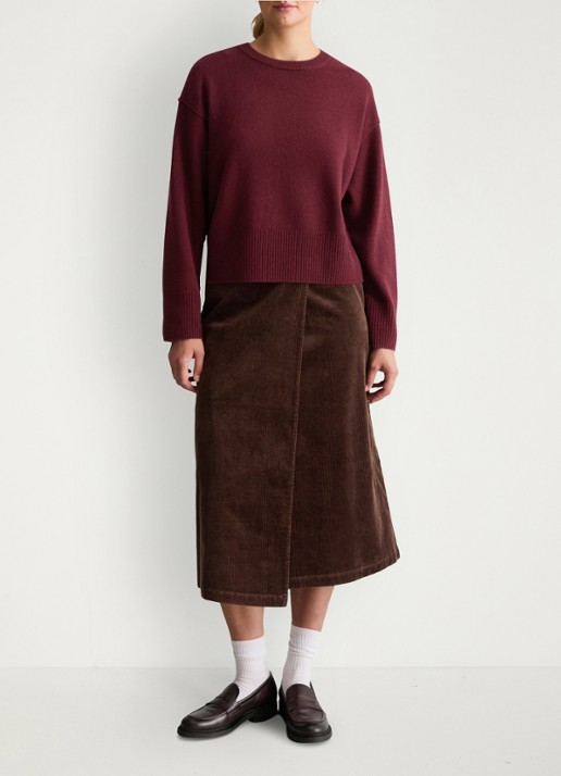 Marc O'Polo Denim Oversized pull over van wol - voorkant 4 kersenrood