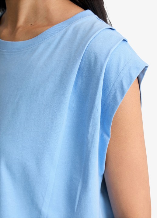 Marc O'Polo Denim Oversized T-shirt met ronde hals - detail 4 medium blue 4840-4840 / blauw