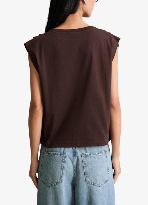 Marc O'Polo Denim Oversized T-shirt met ronde hals - achterkant 5 burnt aubergine-6929 / paars