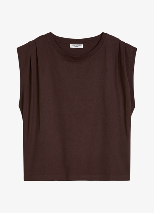 Marc O'Polo Denim Oversized T-shirt met ronde hals - voorkant burnt aubergine-6929 / paars