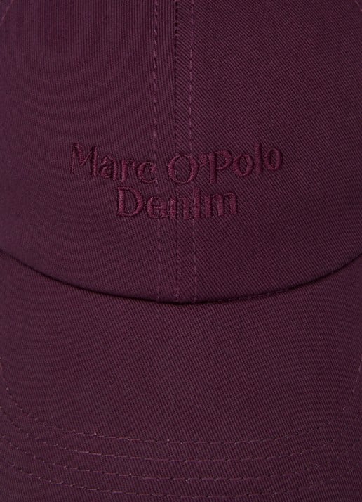 Marc O'Polo Denim Pet met logoborduring - detail 2 bordeauxrood