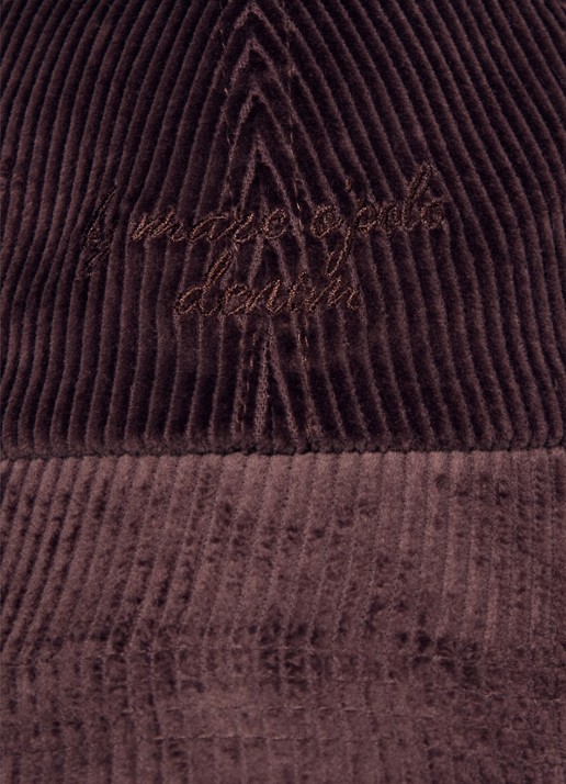 Marc O'Polo Denim Pet met logoborduring - detail donkerbruin