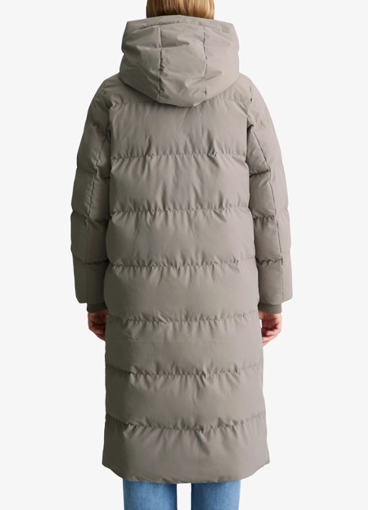 Marc O'Polo Denim Puffer jas met capuchon - achterkant 3 lichtgrijs