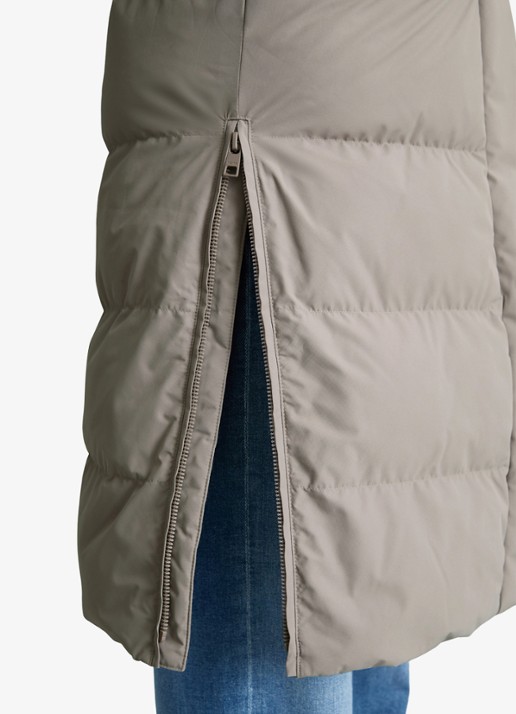 Marc O'Polo Denim Puffer jas met capuchon - detail 2 lichtgrijs