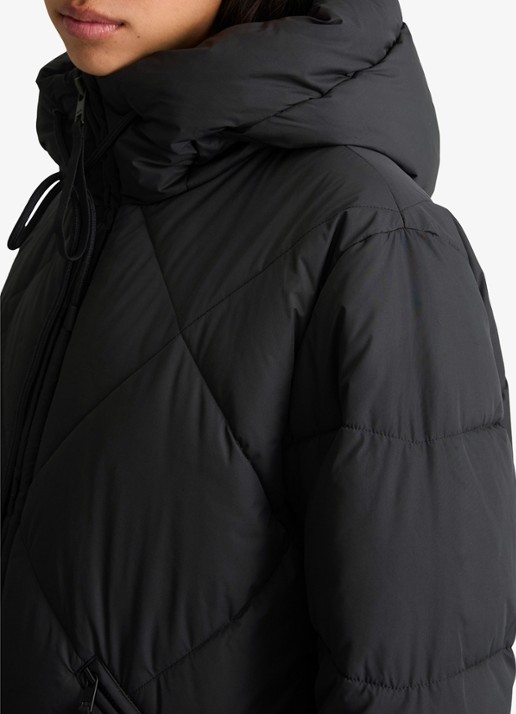 Marc O'Polo Denim Puffer jas met capuchon - detail 5 zwart