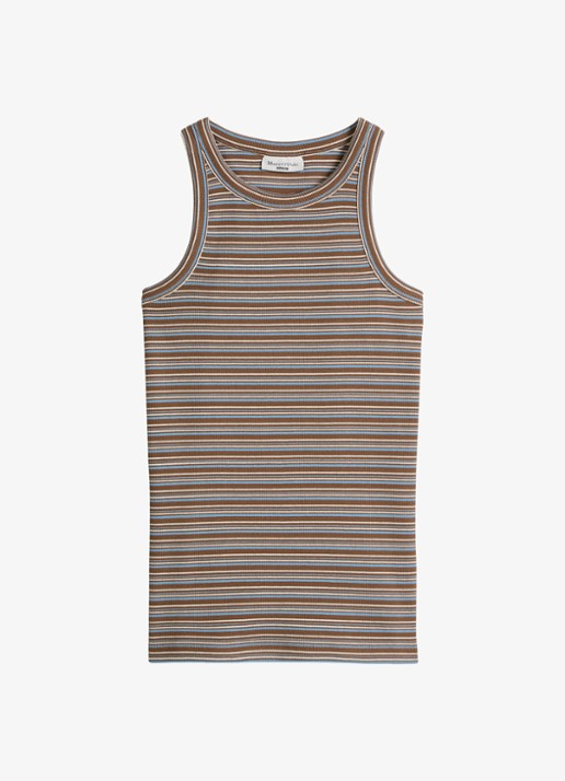 Marc O'Polo Denim Ribgebreide tanktop met streepprint