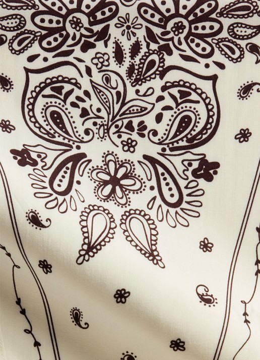Marc O'Polo Denim Sjaal van zijde met paisley dessin 125 x 30 cm - detail 3 offwhite multi 06-1262 / wit