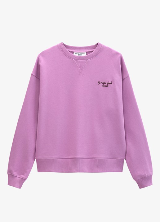 Marc O'Polo Denim Sweater met front- en back print  - voorkant 4 roze