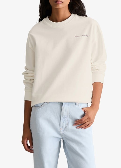 Marc O'Polo Denim Sweater met logo- en backprint