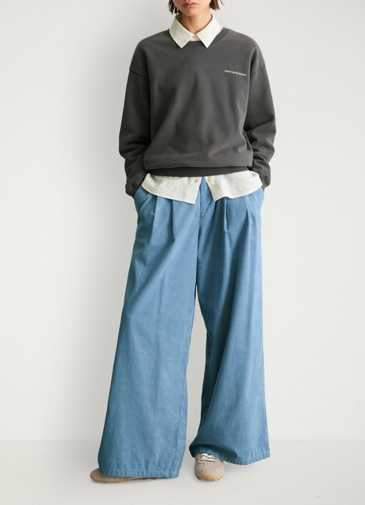 Marc O'Polo Denim Sweater met logo-en backprint - voorkant 2 middengrijs
