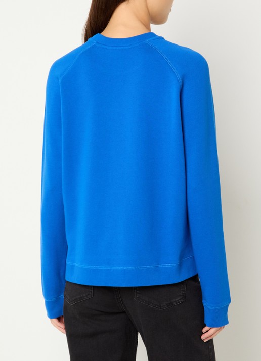 Marc O'Polo Denim Sweater met logo - achterkant kobaltblauw