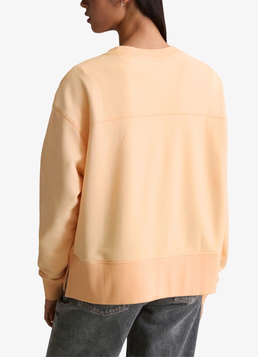 Marc O'Polo Denim Sweater met ronde hals - achterkant 3 lichtoranje