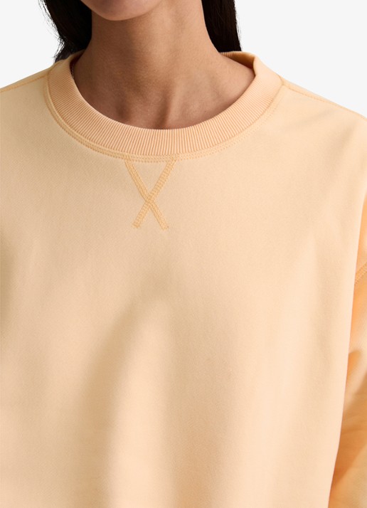 Marc O'Polo Denim Sweater met ronde hals - detail 5 lichtoranje