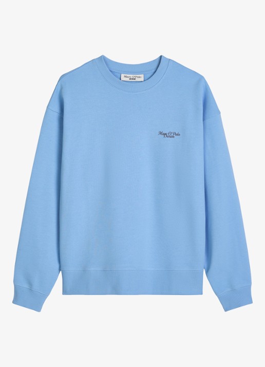 Marc O'Polo Denim Sweatershirt van katoen met logo en backprint - voorkant medium blue 4840-4840 / blauw