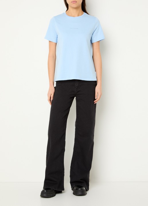 Marc O'Polo Denim T-shirt met logo - voorkant 4 blauw