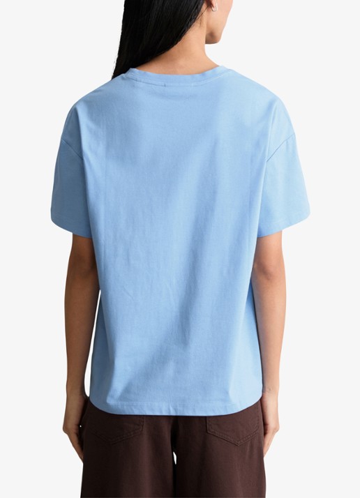 Marc O'Polo Denim T-shirt met logo - achterkant 5 medium blue 4840-4840 / blauw
