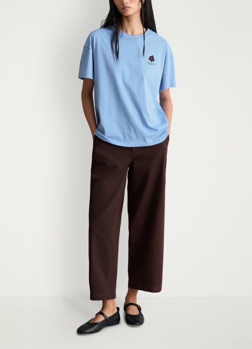 Marc O'Polo Denim T-shirt met logo - voorkant 2 medium blue 4840-4840 / blauw