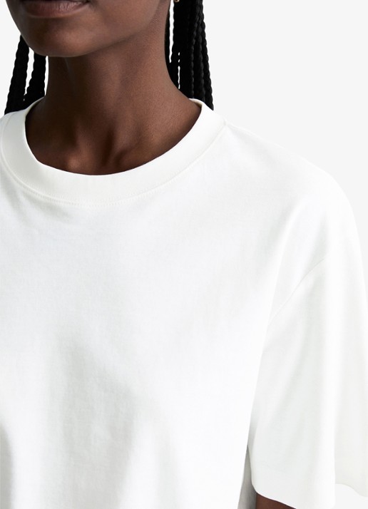 Marc O'Polo Denim T-shirt met ronde hals - detail 4 silky white/1183
