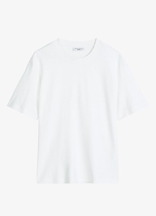 Marc O'Polo Denim T-shirt met ronde hals - voorkant silky white/1183