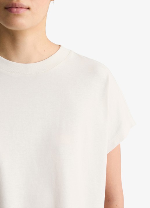 Marc O'Polo Denim T-shirt met ronde hals - detail 5 silky white-1183 / wit