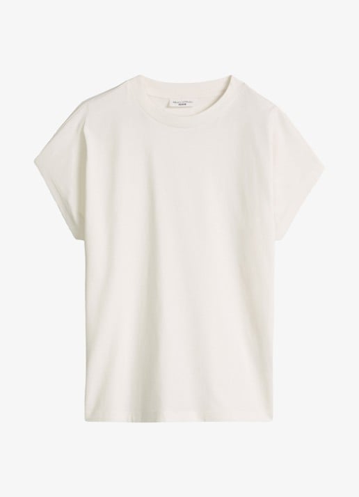 Marc O'Polo Denim T-shirt met ronde hals - voorkant 2 silky white-1183 / wit