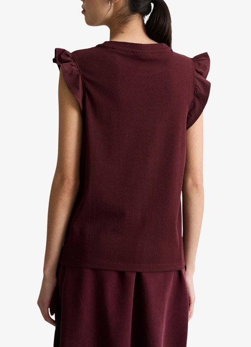 Marc O'Polo Denim Top met vlindermouw - achterkant merlot red/6932