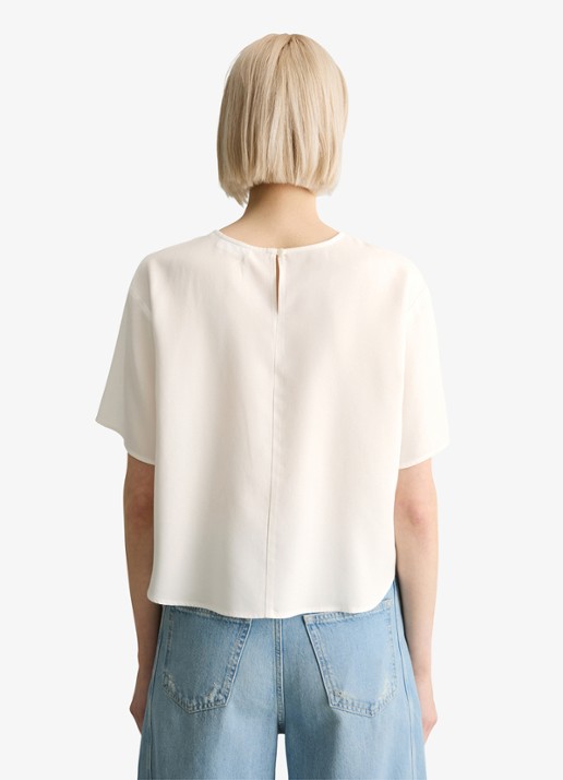 Marc O'Polo Denim Tuniek met ronde hals - achterkant 3 silky white/1183