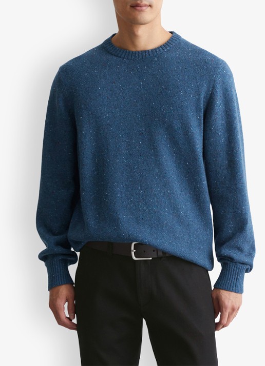 Marc O'Polo Fijngebreide pullover in wolblend met gemêleerd dessin - detail 2 antraciet