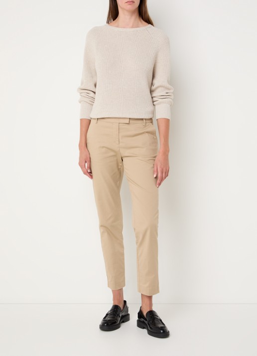 Marc O'Polo Fijngebreide pullover met stretch - voorkant 4 zand