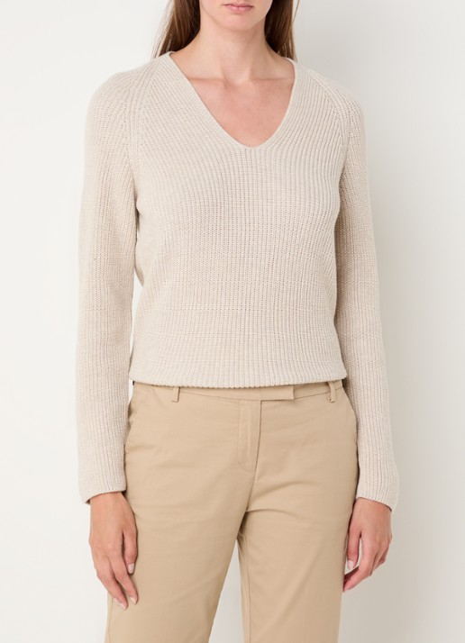 Marc O'Polo Fijngebreide pullover met V-hals
