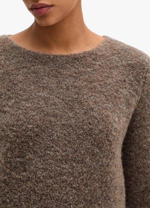 Marc O'Polo Fijngebreide trui in alpaca wolblend  - detail 5 taupe