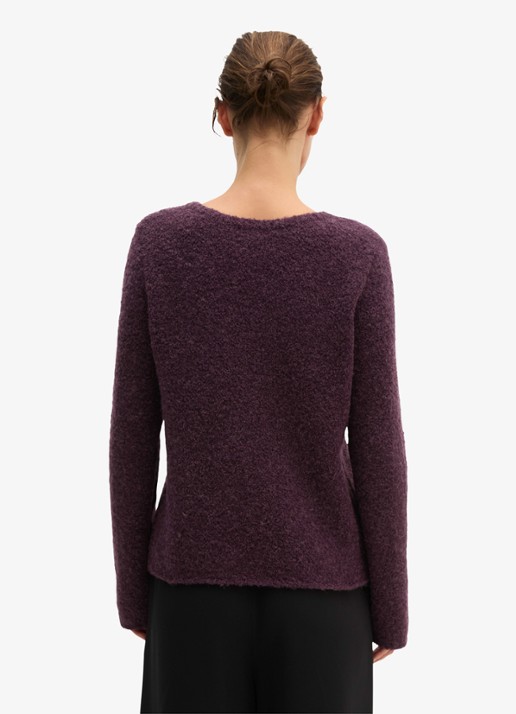 Marc O'Polo Fijngebreide trui in alpaca wolblend  - achterkant paars