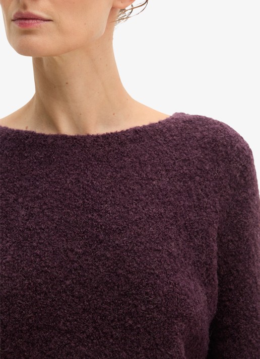 Marc O'Polo Fijngebreide trui in alpaca wolblend  - detail 5 paars