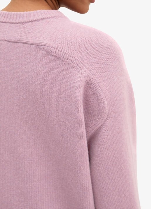 Marc O'Polo Fijngebreide trui in wolblend - detail 2 roze