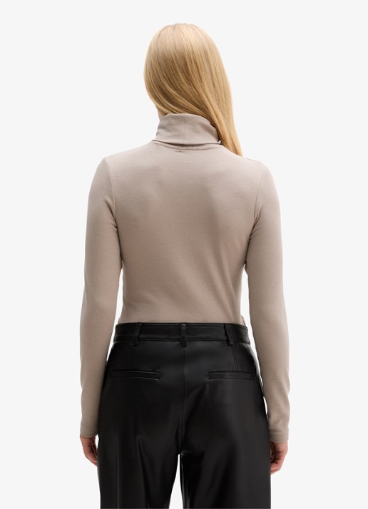 Marc O'Polo Fijngebreide trui met col  - achterkant 5 beige
