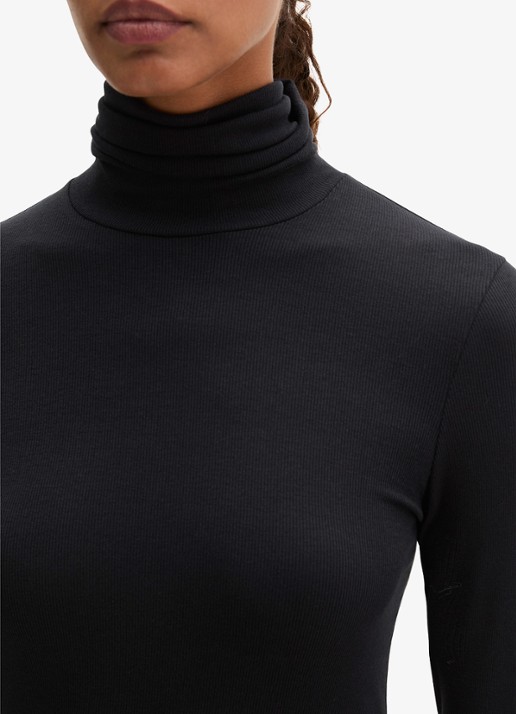 Marc O'Polo Fijngebreide trui met col  - detail 5 zwart