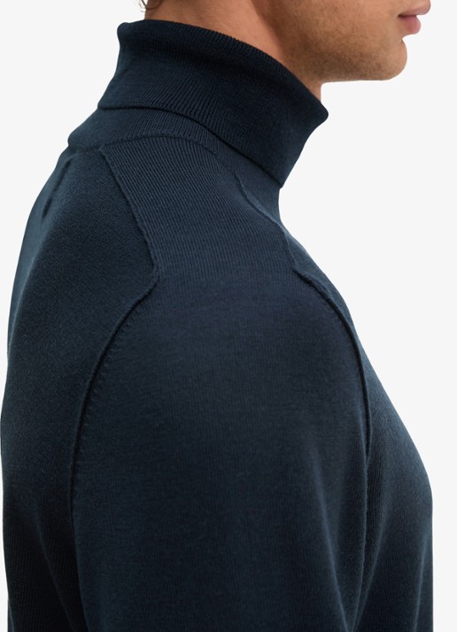 Marc O'Polo Fijngebreide trui met col - detail 2 donkerblauw