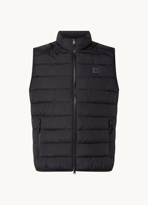 Marc O'Polo Gewatteerde bodywarmer met logo - voorkant zwart