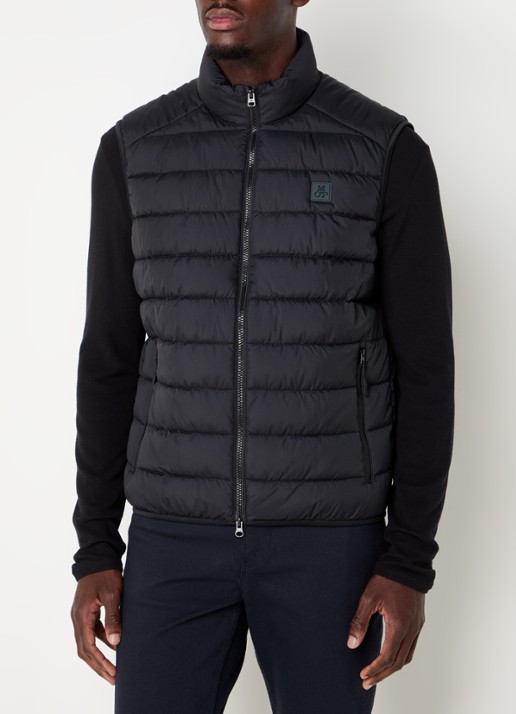 Marc O'Polo Gewatteerde bodywarmer met logo - detail 7 zwart