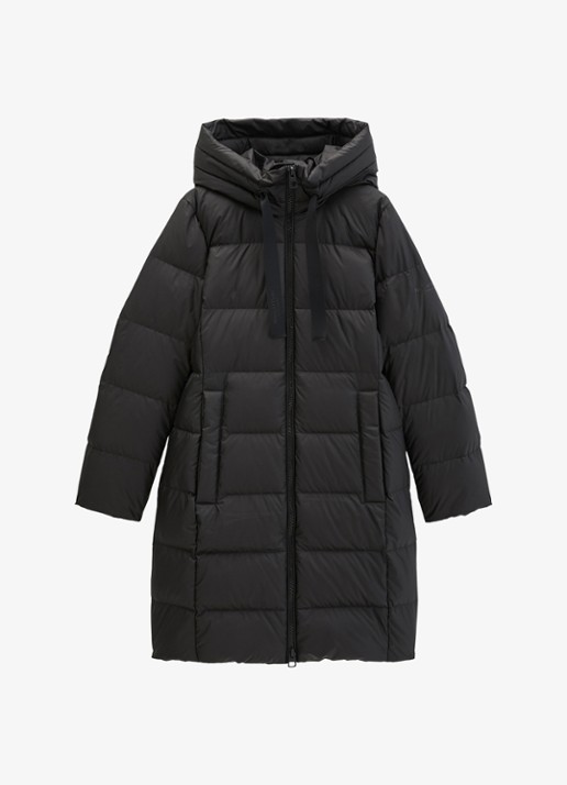Marc O'Polo Gewatteerde jas met capuchon - voorkant black / zwart