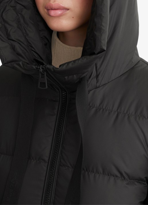 Marc O'Polo Gewatteerde parka met donsvulling en trekkoord - detail 2 zwart