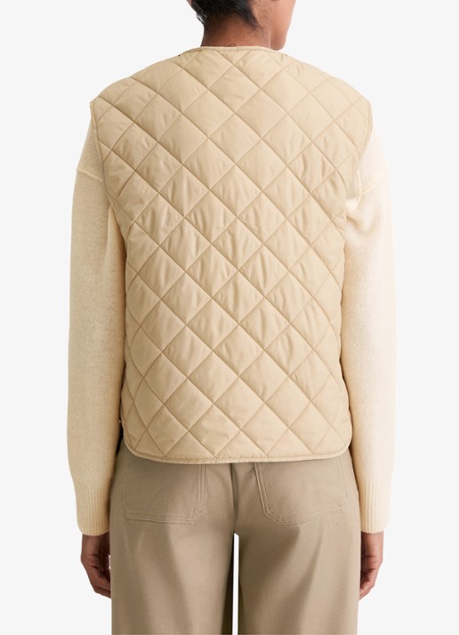 Marc O'Polo Gilet met ruitdessin - achterkant beige