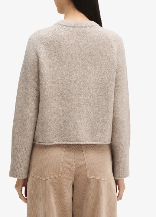 Marc O'Polo Grofgebreid vest in alpaca wolblend - achterkant 5 light brown multi / lichtbruin